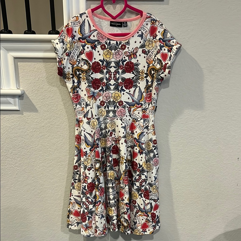 Rock Your Baby Multicolor Graphic Dress NWOT
